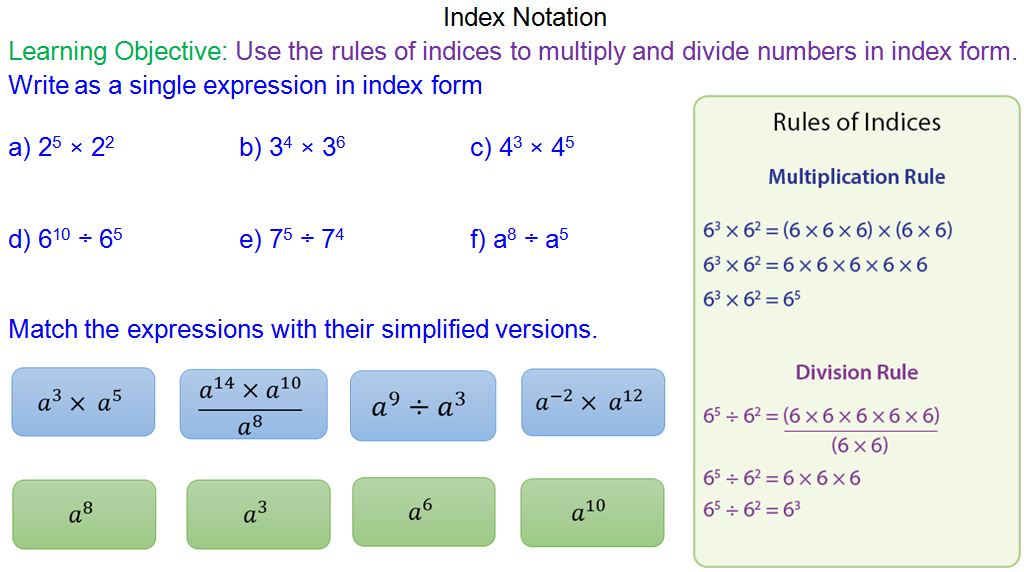 Simplifying Numbers Written In Index Form Mr Mathematics