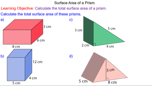 Total Surface Area of Prisms