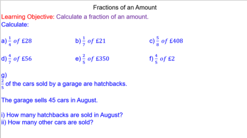 Calculating a Fraction of an Amount