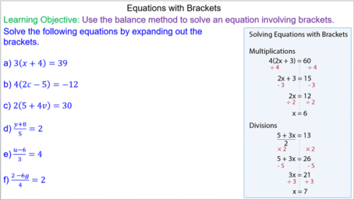 Equations with Brackets