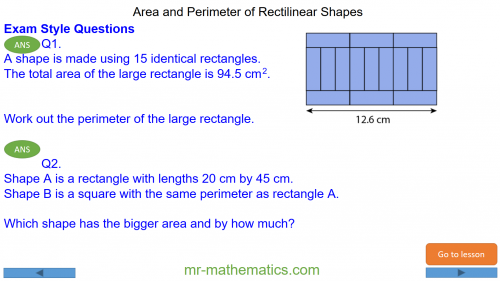Revising the Area and Perimeter of Rectilinear Shapes