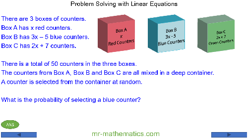 Problem Solving - Linear Equations
