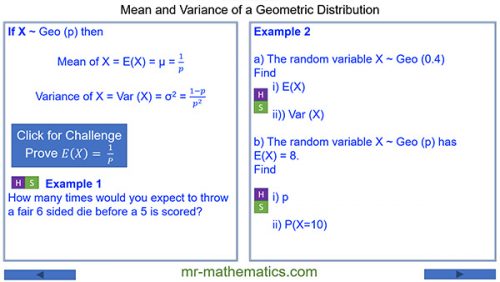 Geometric Distribution - Mean and Variance